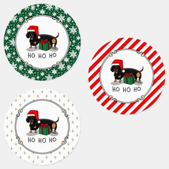 Christmas Santa Dachshund (S black & tan) Funny (Group)