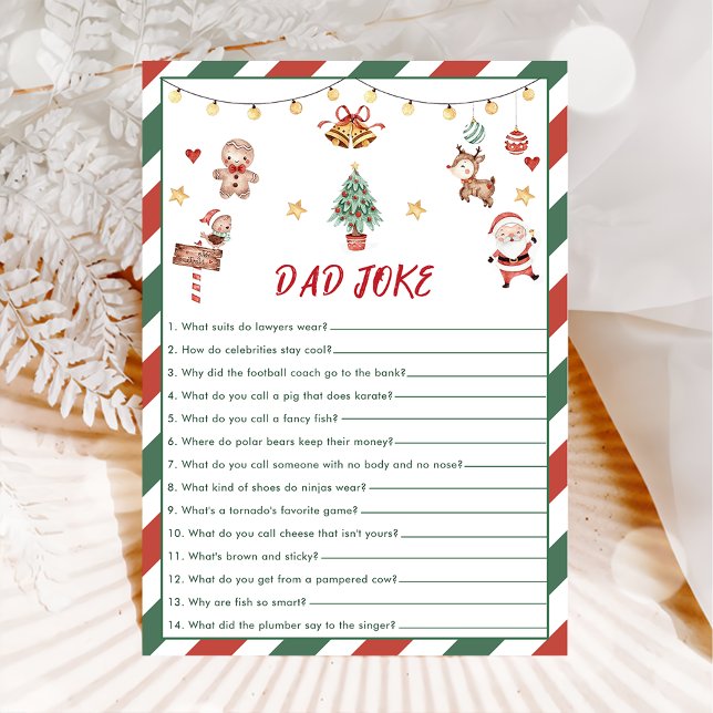 Christmas Santa Dad Joke Baby Shower Game Card (Creator Uploaded)