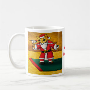 Christmas Santa Darts Cat Coffee Mug