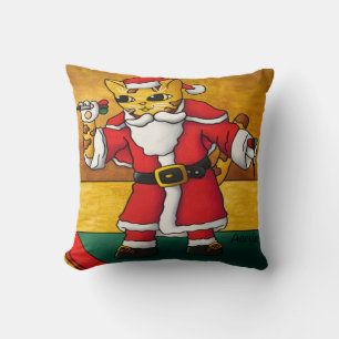 Christmas Santa Darts Cat Cushion