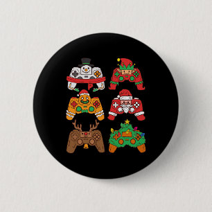 Christmas Santa Deer Gaming Controllers Boys Kids 6 Cm Round Badge