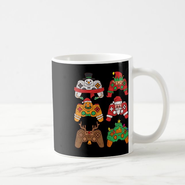 Christmas Santa Deer Gaming Controllers Boys Kids  Coffee Mug (Right)