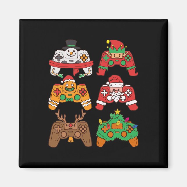Christmas Santa deer gaming controllers Boys kids  Magnet (Front)