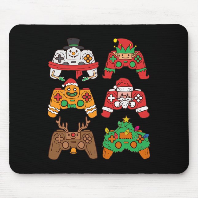 Christmas Santa deer gaming controllers Boys kids  Mouse Pad (Front)