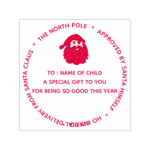 Christmas Santa Delivery North Pole round Self-inking Stamp