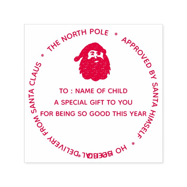 Christmas Santa Delivery North Pole | round Self-inking Stamp (Design)