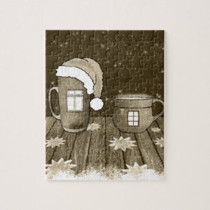 Christmas Santa Digital Art Winter Snow Destiny Jigsaw Puzzle