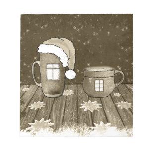 Christmas Santa Digital Art Winter Snow Destiny Notepad