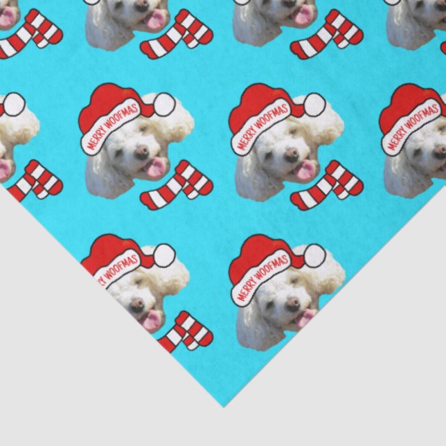 Christmas Santa Dog Custom Photo Pattern Tissue Paper (Detail)