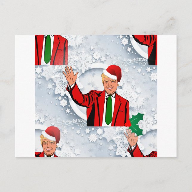 christmas santa donald trump holiday postcard (Front)