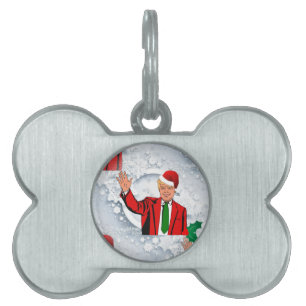 christmas santa donald trump pet name tag
