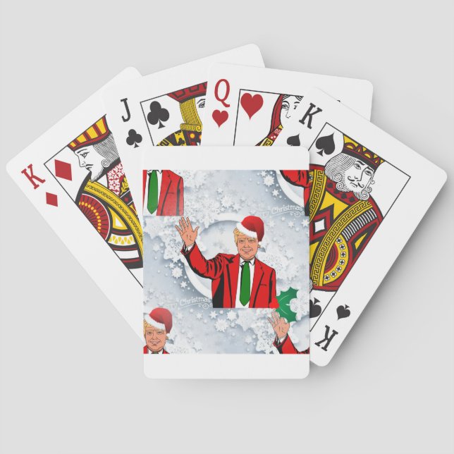 christmas santa donald trump playing cards (Back)