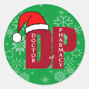 CHRISTMAS SANTA DP - DOCTOR OF PHARMACY CLASSIC ROUND STICKER
