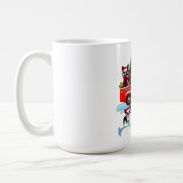 Christmas Santa Driving Pickup Truck Funny Boxer Coffee Mug (Left)