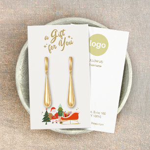 Christmas  Santa Earring Logo Display Card