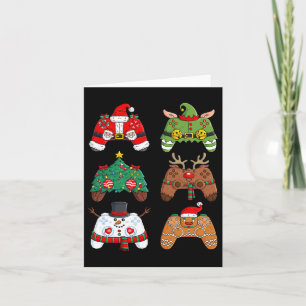Christmas Santa Elf Gaming Controllers Fun Xmas Bo Card