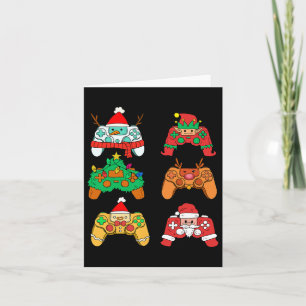 Christmas Santa Elf Gaming Controllers Gamer Xmas  Card