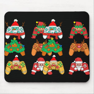 Christmas Santa Elf Gaming Controllers Gamer Xmas Mouse Pad