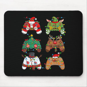 Christmas Santa Elf Lights Gaming Controllers Xmas Mouse Pad