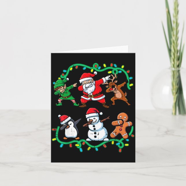 Christmas Santa Elf Reindeer Dab Xmas Dance Boys G Card (Front)
