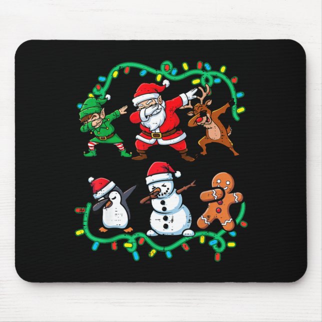 Christmas Santa Elf Reindeer Dab Xmas Dance Boys G Mouse Pad (Front)