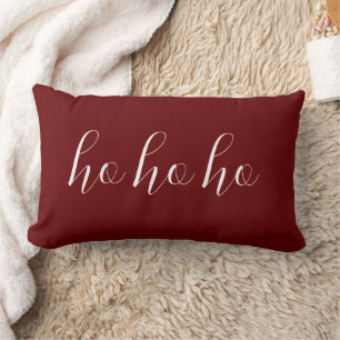 Christmas Santa Famous Script Ho Ho Ho Lumbar Cushion