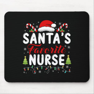 Christmas Santa Favourite Nurse Xmas Tee Lights Sa Mouse Pad