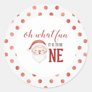 Christmas Santa  First Birthday Classic Round Sticker
