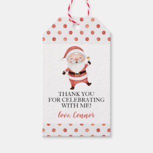 Christmas Santa First Birthday Favour Gift Tags