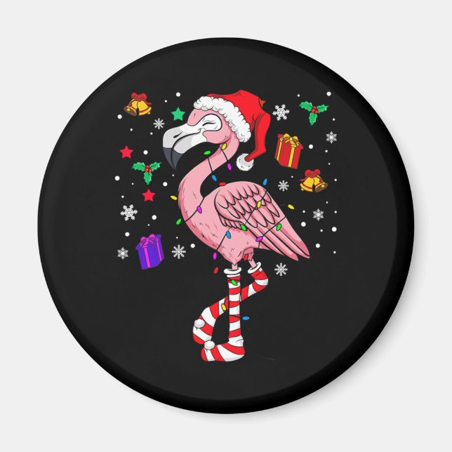 Christmas Santa Flamingo Lover Funny Classic Magnet (Front)