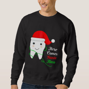 Christmas Santa Floss Dental Hygienists Dentist Sweatshirt
