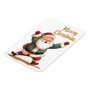 Christmas Santa Folded Greeting Card Magnet