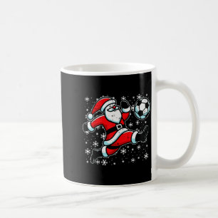 Christmas Santa Football Kick Xmas Soccer Men Boys Coffee Mug