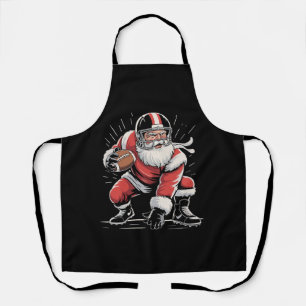 Christmas Santa Football Lineman Quarterback Apron