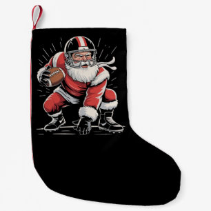 Christmas Santa Football Lineman Quarterback  Small Christmas Stocking