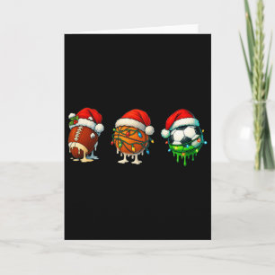 Christmas Santa Footbyll Bysketbyll Soccer Ice Cre Card