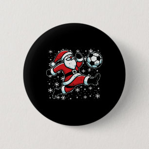 Christmas Santa Footll Kick Xmas Soccer Men Boys K 6 Cm Round Badge