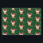 Christmas Santa French Bulldog Snowflake Wrapping Paper Sheet<br><div class="desc">Wrap your gifts with cute French bulldogs dressed in Santa hats! Perfect for dog lovers or anyone who has this breed as a pet.  The set comes in green / red /red-white-green stripe.</div>