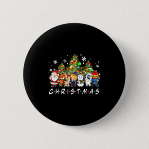 Christmas Santa Friends Rudolph Snowman Family Xma 6 Cm Round Badge