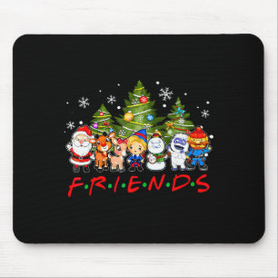 Christmas Santa Friends Rudolph Snowman Family Xma Mouse Pad