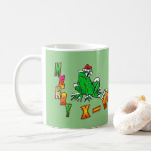 Christmas Santa Frog Merry Christmas Coffee Mug 