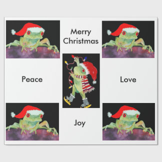 Christmas Santa Frog Wrapping Papper Wrapping Paper