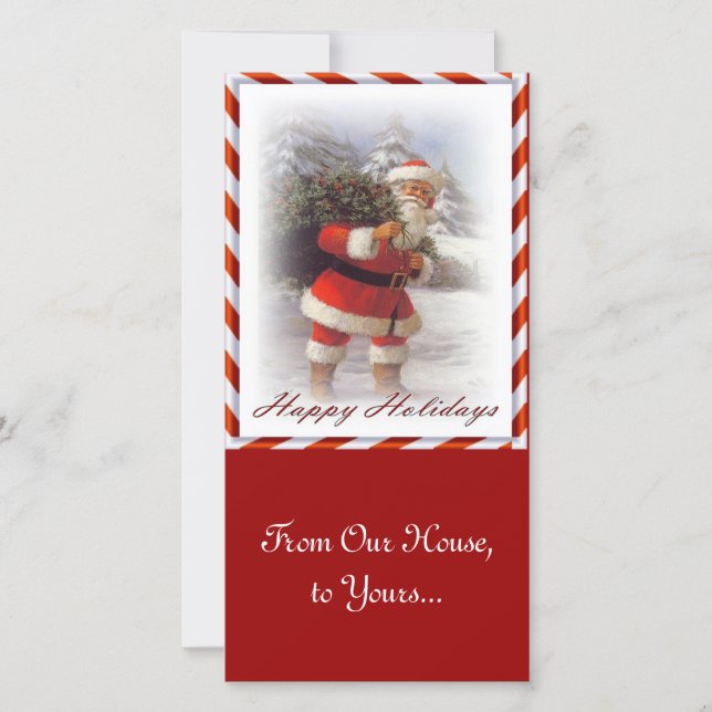 Christmas Santa from Our House to Yours Holiday Card (Front)