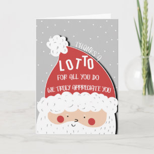 CHRISTMAS SANTA FUNNY THANK YOU LOTTO CARD