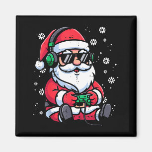 Christmas Santa Gamer Funny Xmas Video Gaming Men Magnet