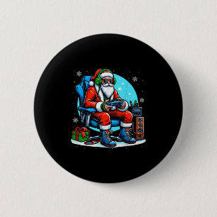 Christmas Santa Gamer Xmas Funny Video Gaming Chri 6 Cm Round Badge