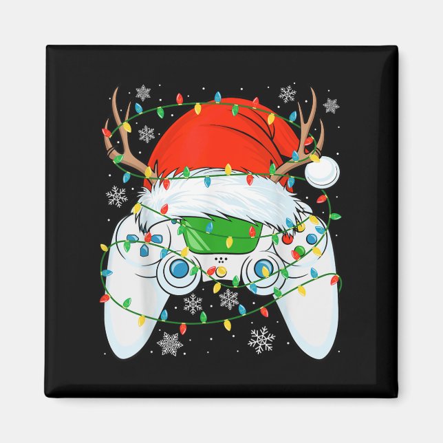 Christmas Santa Gamer Xmas Funny Video Gaming Chri Magnet (Front)
