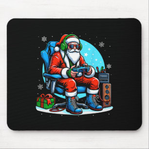 Christmas Santa Gamer Xmas Funny Video Gaming Chri Mouse Pad
