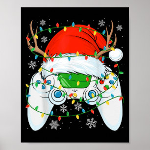 Christmas Santa Gamer Xmas Funny Video Gaming Chri Poster