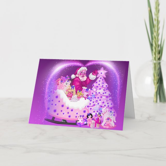 Christmas Santa Gift Giver Greeting Card (Front)